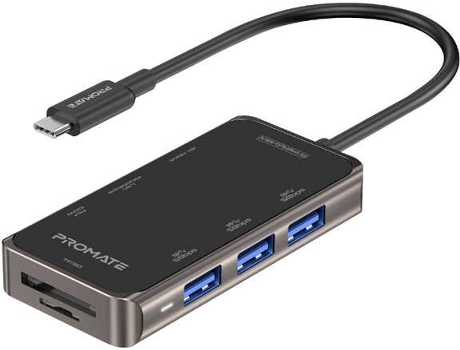 Hub USB PROMATE Primehub-Mini 8-en-1 100W 4K HDMI Full LAN USB 3.0