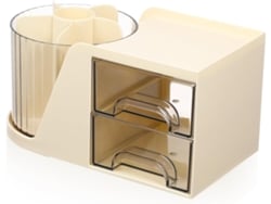 Caja De Almacenamiento De Escritorio Con Múltiples Compartimentos Y Organizador Doble Para Bolígrafos.
