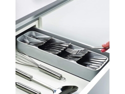 2026da-bandeja De Cubertería Para Cajón De Cocina, Almacenamiento Separado, Plástico Sin Bpa, Antideslizante, Gris