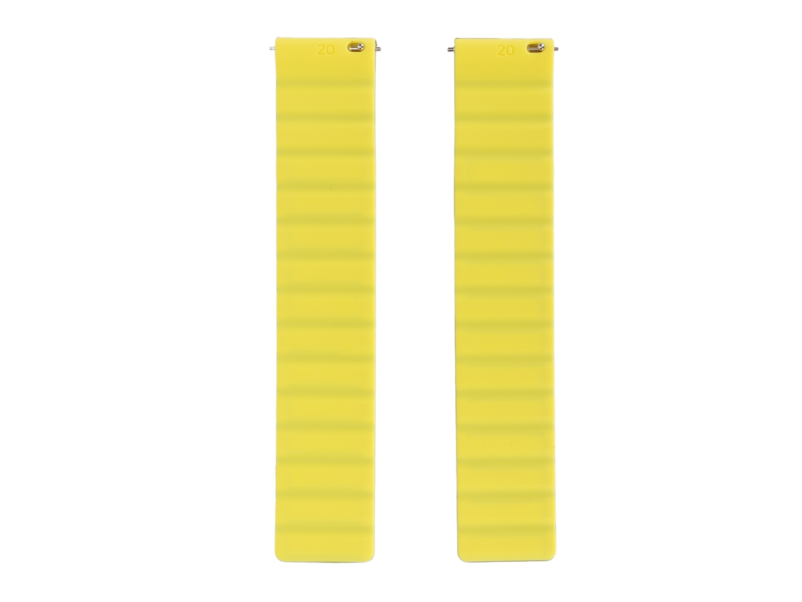 Cinto De Relógio Silicone Magnético Ajustável Universal 20mm Para Amazfit Bip Preto Amarelo