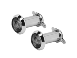 2 mirillas antirrobo para puertas con cubierta plateada (sin marca)