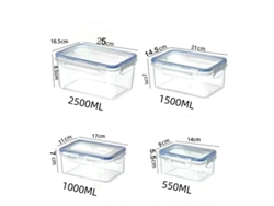 (blanco 550ml) Lonchera Rectangular Con Tapa, Refrigerada, Fabricada En Plástico, Apta Para Microondas.