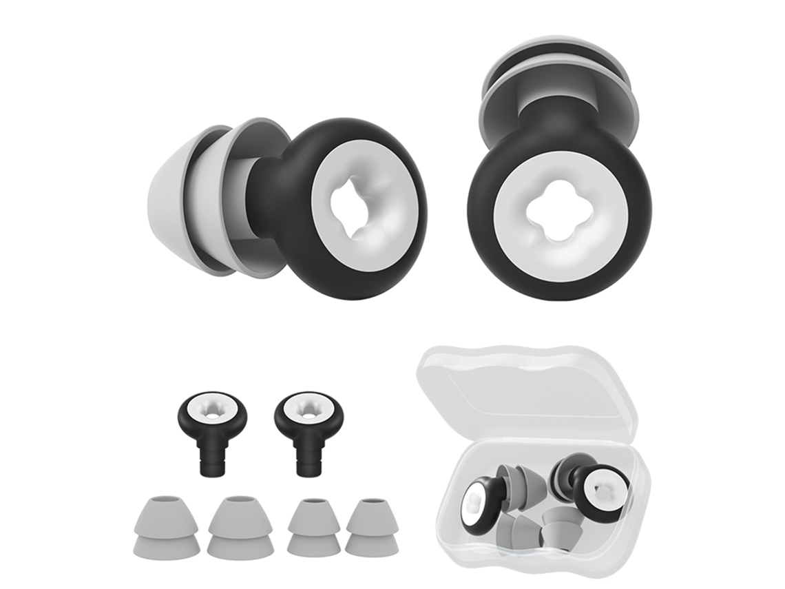 Protectores auditivos reutilizables de silicona antirruido - Negros