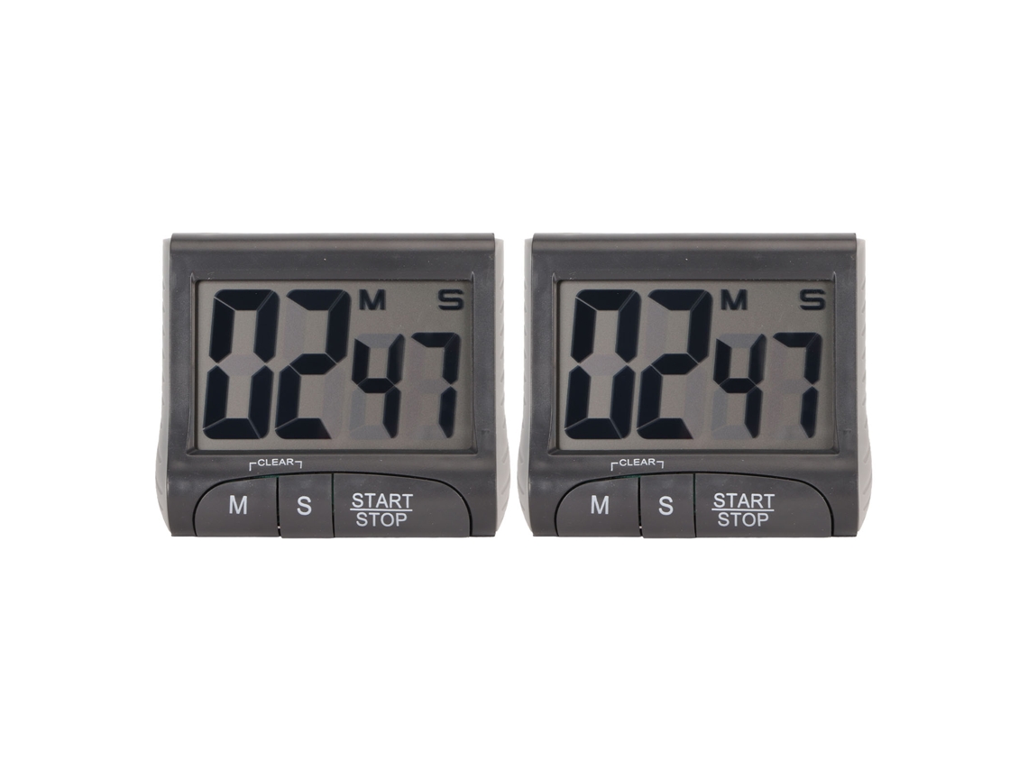 2pcs Temporizador Digital Magnético Multifuncional Con Gran Pantalla Para Oficina Y Cocina
