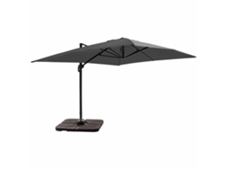 Parasol Desplazado De 3x4m Y 4 Losas Para Llenar En Aluminio Gris
