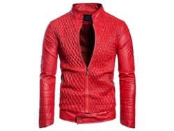 2026-chaqueta Moto De Cuero Falso Con Cuello Alto Para Hombres Mystdiy Talla S-xl Diseño Ajustado De Alta Calidad