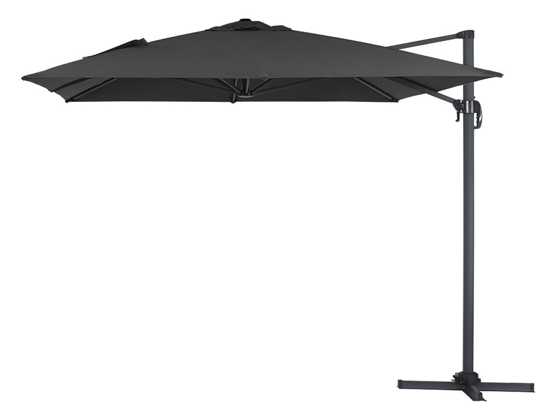 Sombrilla lateral de jardín de aluminio Sun 4 rectangular 3 x 4 m negro Habitat And Garden