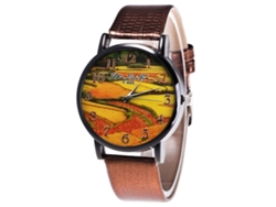 Elegante Reloj De Pulsera Unisex De Cuarzo, Resistente Y Duradero, Color Marrón.