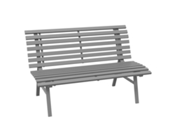Banco De Jardín/parque, 2 Plazas, Aluminio, Gris, 123x67x79cm