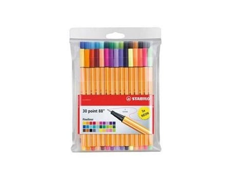 Stabilo Fiber Point Marker 88 Colores Neón Estuche 25+5 Uds