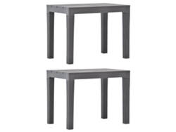 Lovely Home Bancos de Jardín 2 Pcs Plástico Mocca