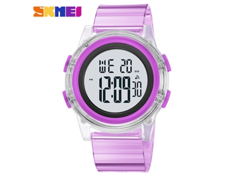 Relojes para niños Relojes digitales EL-Lights impermeables con alarma Reloj de pulsera para niños-Púrpura translúcido LUUCOZK