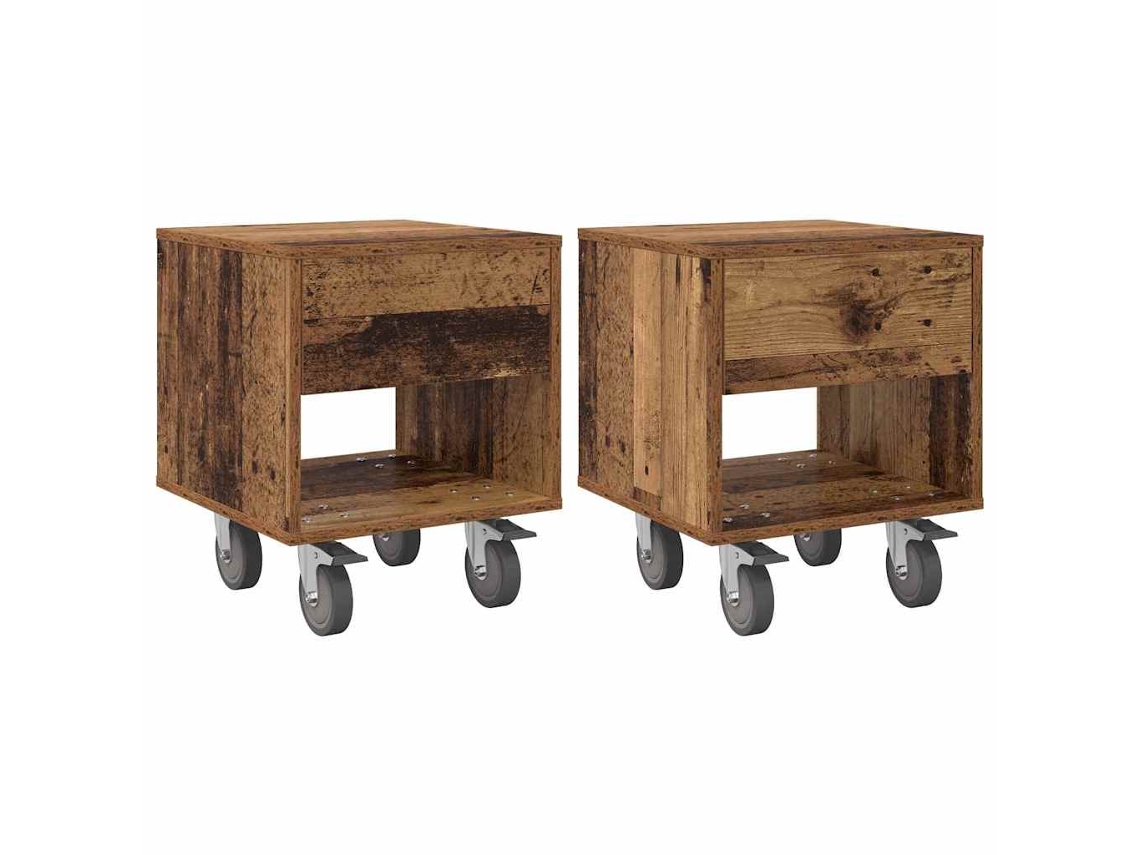 Maison Exclusive - Mesita De Noche 2 Pcs Madera Vieja 40,5 X 40 X 48 Cm