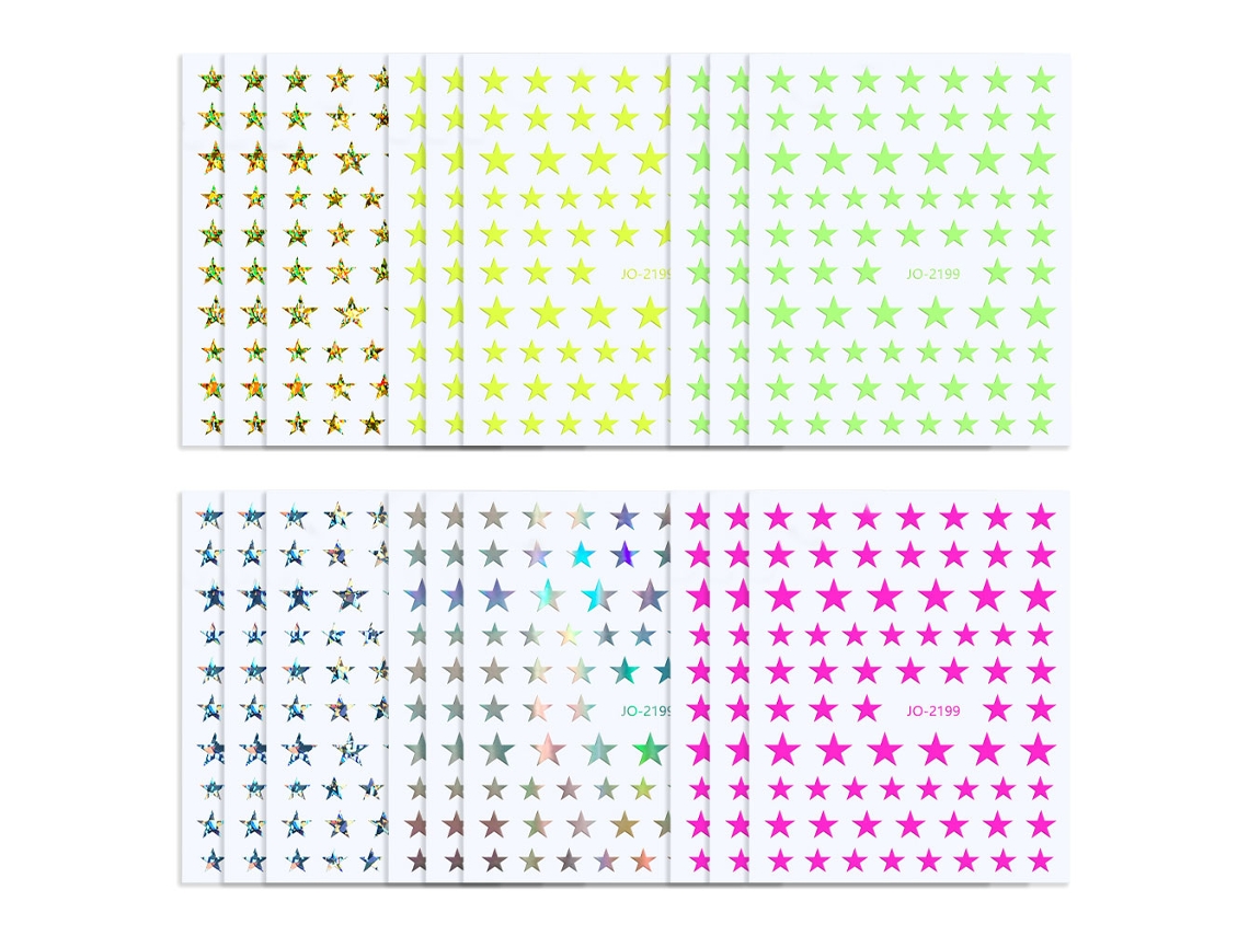 12 hojas de pegatinas para decoración de uñas, accesorios de manicura de estrellas NEVEANCE