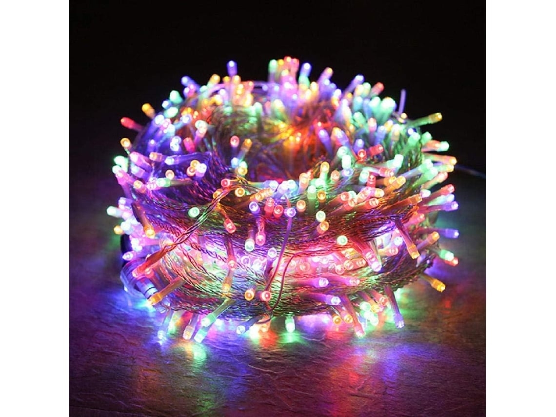 Cordón De Luz De Estrellas Para Decoración Externa 100 Metros 1000 Leds Colores Variados Alimentado Por Toma 220v Gusshious