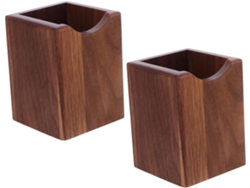 Portalápices De Madera De Nogal Negro, 2 Piezas, Organizador De Escritorio Multifuncional