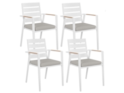 Conjunto de 4 sillas BELIANI Taviano de Aluminio Blanco 54x58x86