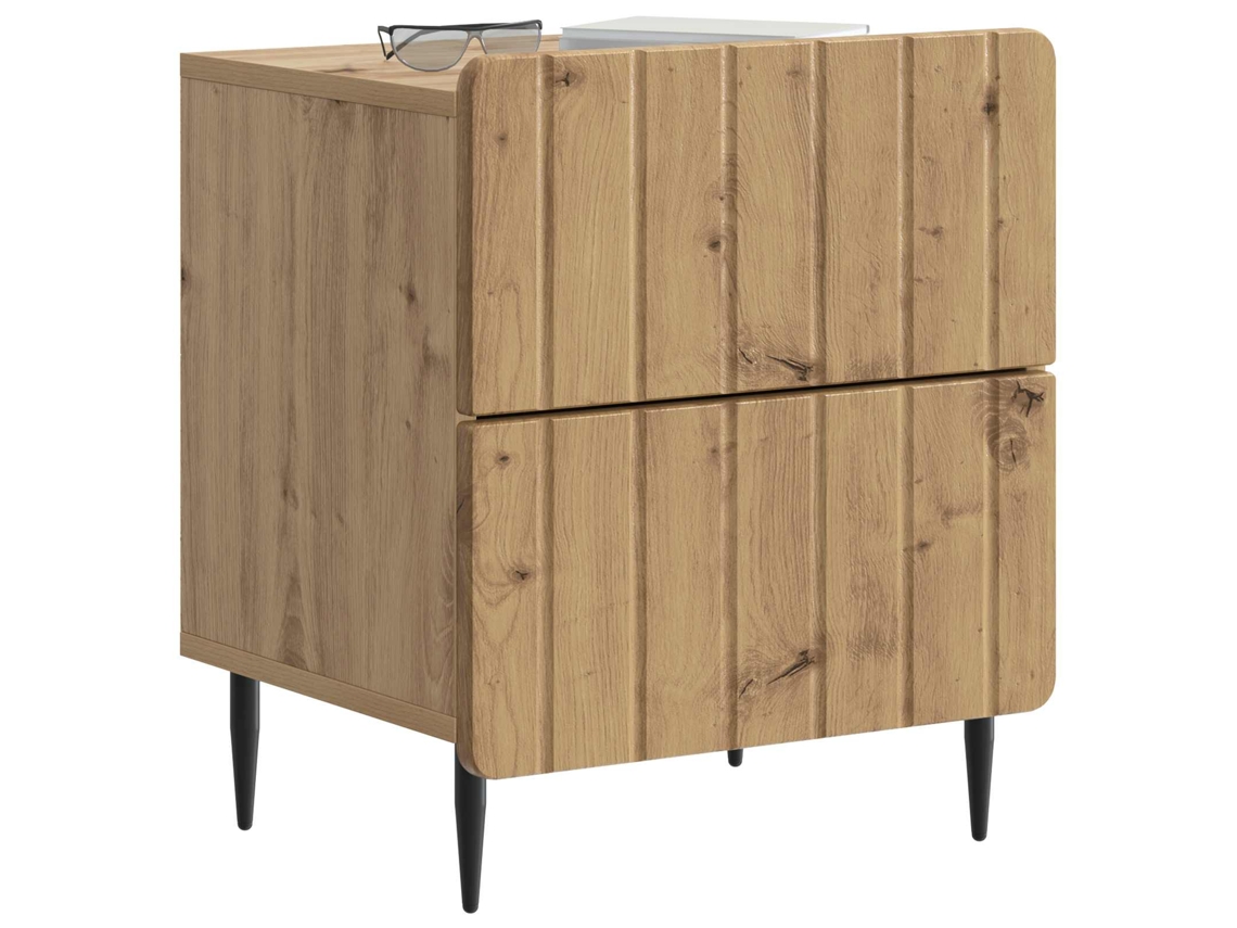 Maison Exclusive - Armario De Noche 2 Pcs Roble Artesanal 43 X 34,5 X 49,5 Cm