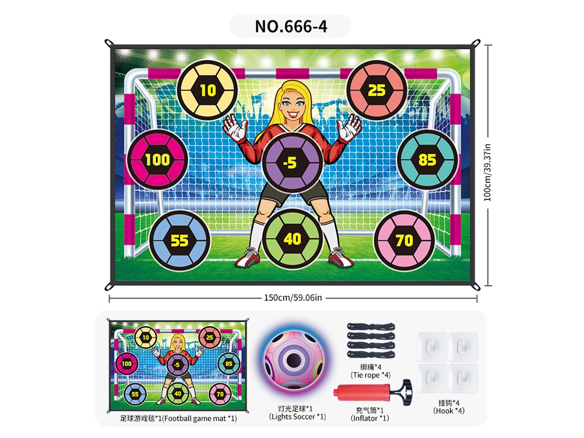 Set de entrenamiento de fútbol Eifson con zonas de puntuación y 1 balón luminoso de colores (04)