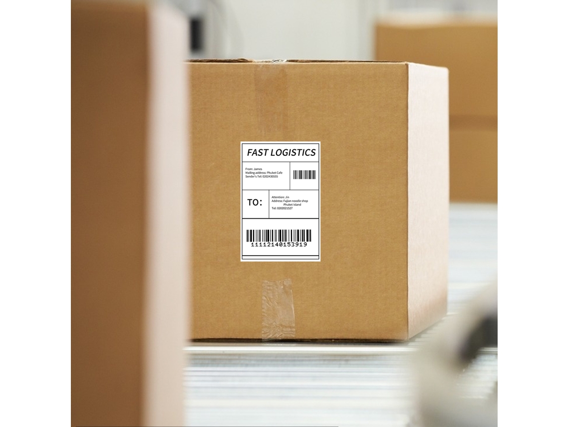 Placas térmicas de 4x6 pulgadas, paquete de 500 unidades, adhesivo fuerte, compatibles con Dymo Zebra, libres de BPA | Sin marca