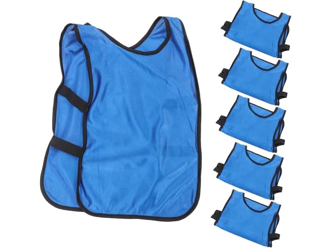 Colete De Treino De Futebol Respirável Para Meninos E Meninas, Em Poliéster Azul Royal, Pacote Com 6 Unidades.