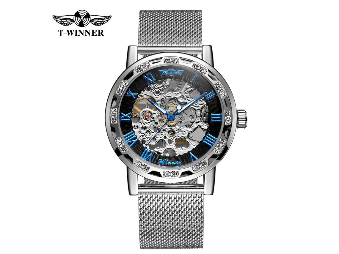 (estilo 10) Relógio Mecânico Com Pulseira De Malha, Corda Manual, Mostrador Com Numerais Romanos.
