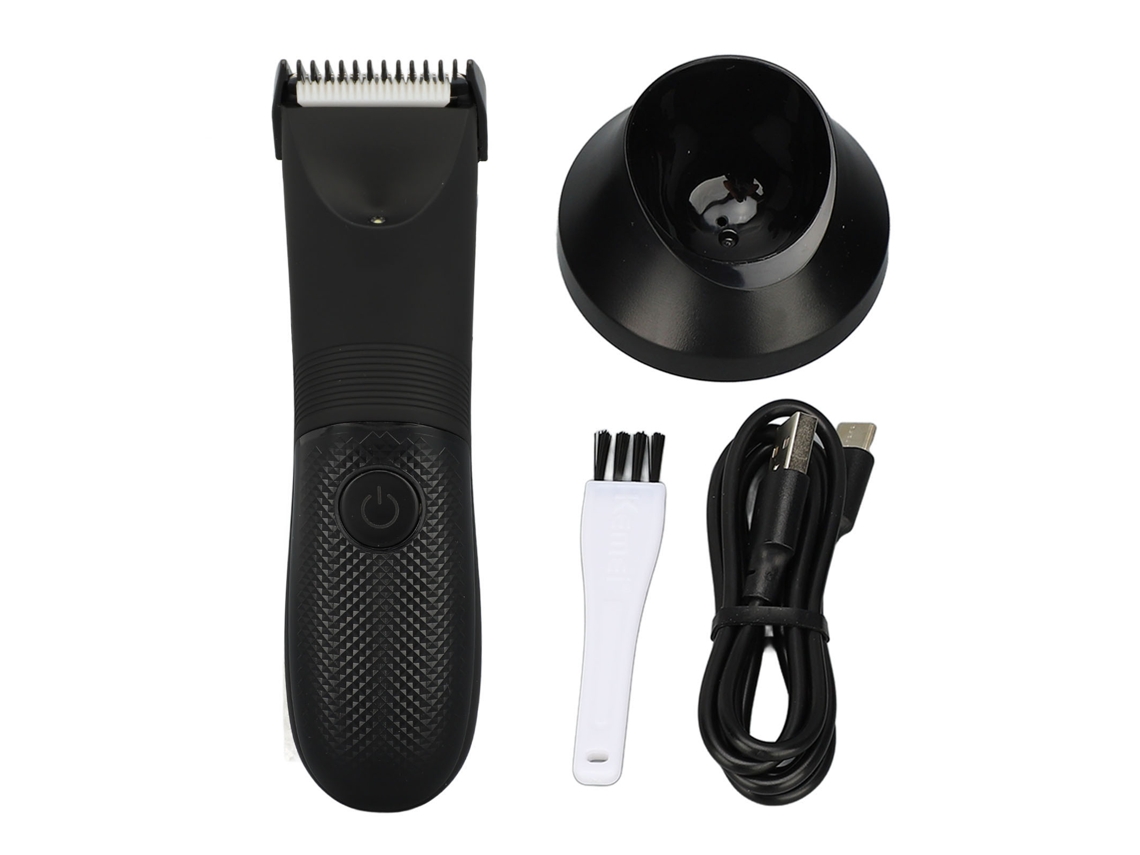 Recortador Eléctrico De Pelo Con Luz Led Carga Usb Base Cuchilla Cerámica Kit Multifuncional De Afeitado