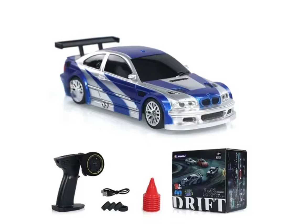 Mini coche RC 1/43 4WD 2.4G de alta velocidad, modelo GTR, coche de derrape con control remoto, juguete para niños Aeuzwr