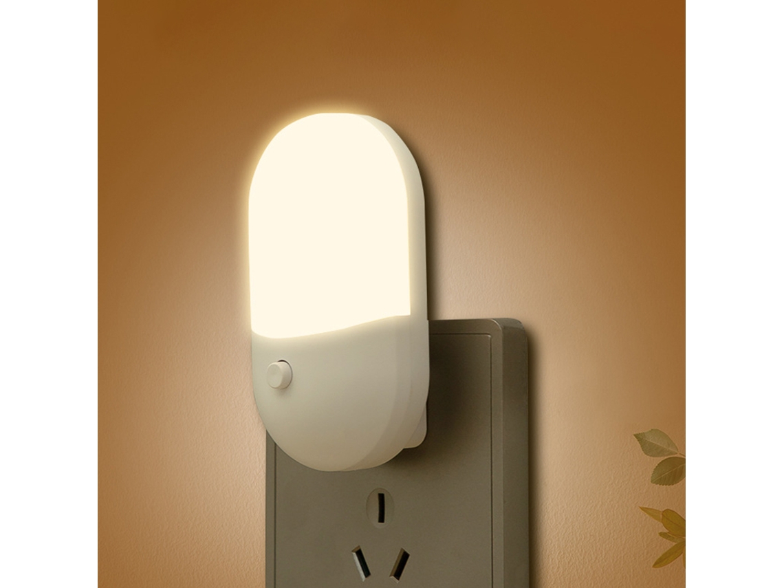 Mini luz nocturna LED con interruptor, protege la vista MDUG (blanca)