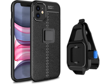 Funda iPhone 12 Mini Rugged Leather con Soporte de Cintura Negro