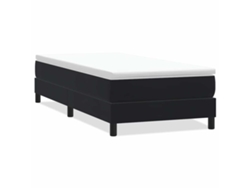 Maison Exclusive - Cama Box Spring Sin Colchón Cuero Sintético Negro 90x210 Cm