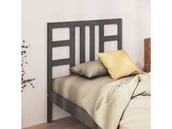 Cabecero De Cama Madera Maciza De Pino Gris 106x4x100 Cm