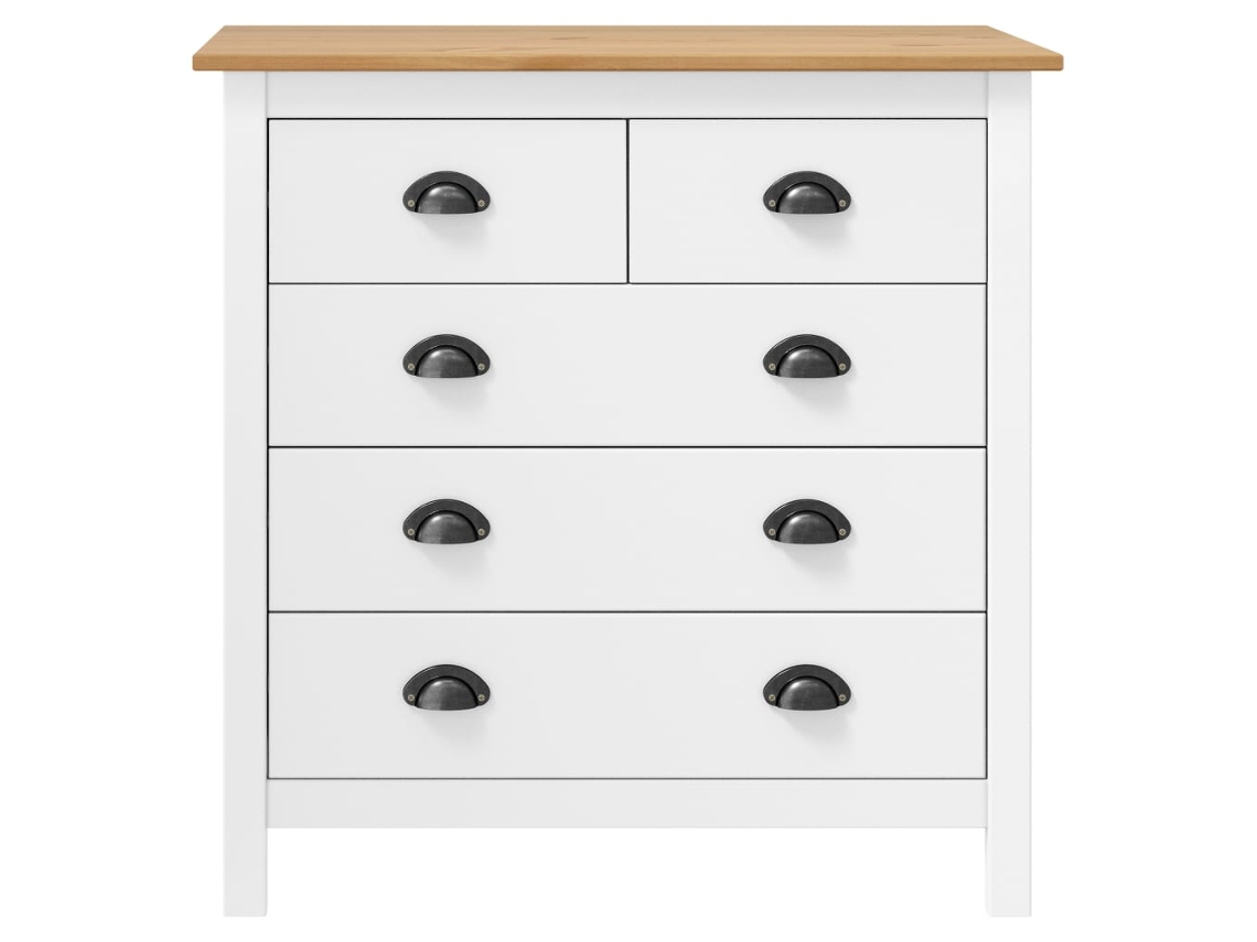 Aparador Hill 79x40x80 cm Madera Maciza de Pino Blanco EXCLUSIVO MAISON