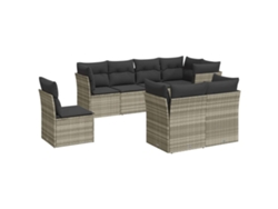 Maison Exclusive - Set De Sofás De Jardín 8 Pzas Y Cojines Ratán Sintético Gris