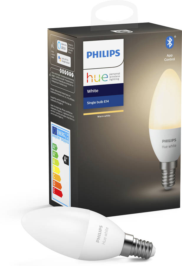 Bombilla Inteligente PHILIPS HUE  (E14 - Blanca Suave)