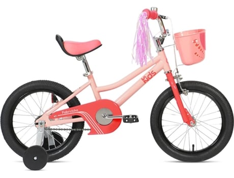 Fabricbike Kids Bicicleta con pedales para niño y ruedines entrenamiento desmontables frenos 12 16 pulgadas 4 colores sweet pink 3