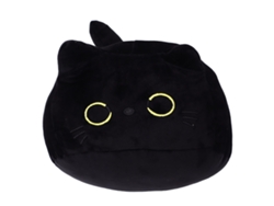 Peluche De Gato Negro, Almohada Suave, Ojos Grandes, Decoración Para El Hogar