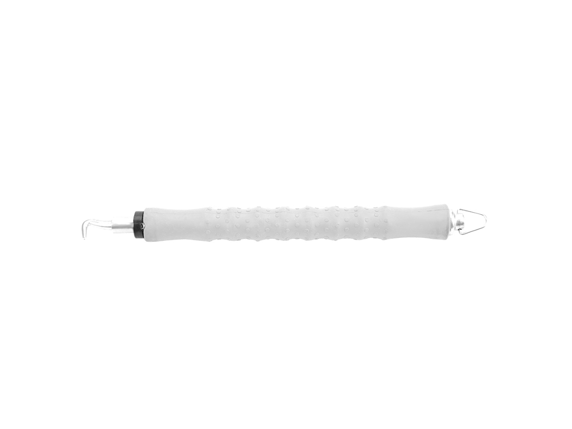 Gancho Semiautomático Recto Para Retorcer Alambre De Acero Para Atar Armaduras, Largo, Gris.