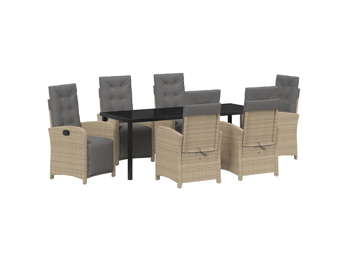 Maison Exclusive - Conjunto De Comedor De Jardín 7 Pcs Beige Ratán Sintético