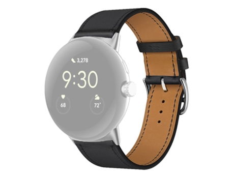 Correa de piel auténtica con hebilla para Google Pixel Watch - negro