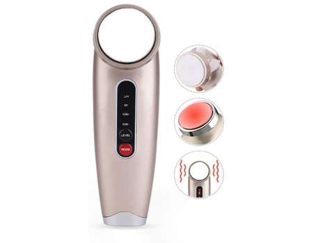 BISBISOUS Sc609 Dispositivo de belleza y limpieza facial Cuidado facial calentado Masaje vibratorio de alta frecuencia Limpieza profunda Rosa