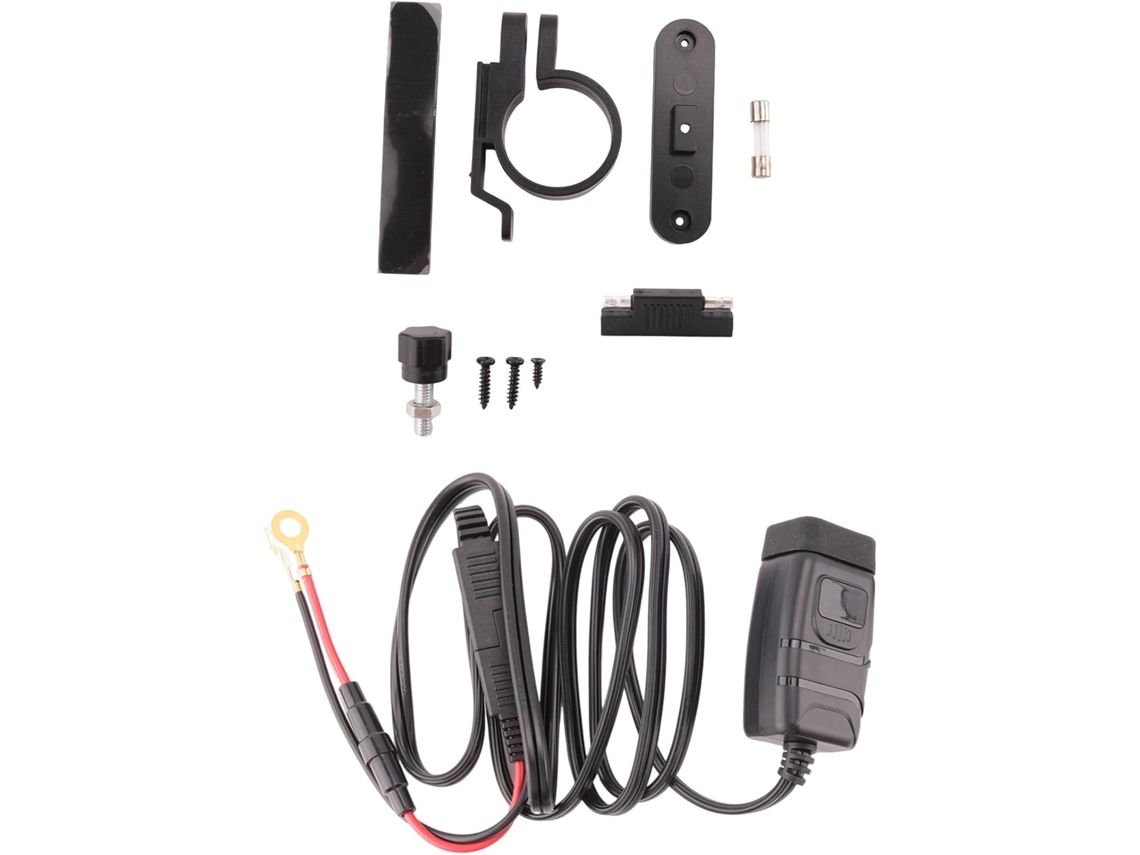 Cargador De Batería Para Coche Qc3.0 Usb Tipo-c Resistente Al Agua Con Voltímetro (azul)