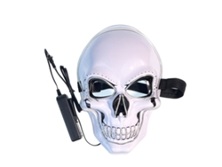 Máscara LED de calavera aterradora con 3 modos de luz azul hielo para Halloween