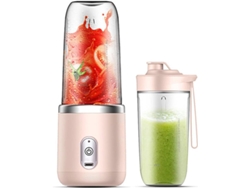 Liquidificador de Suco Copo Liquidificador 40W Recarregável Usb Copo Duplo Rosa GERTIZ