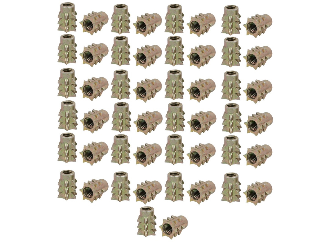 Piezas Tuerca Cilíndrica Inserto Remache Aleación Zinc M4x10mm, Tono Bronce, 50