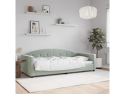 Sofá Cama Individual Lovely Home Madera Terciopelo Gris (90x190)