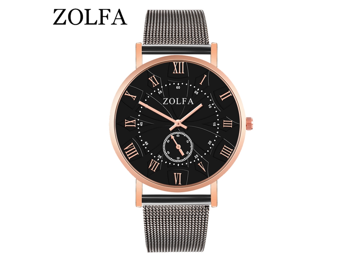 Reloj De Pulsera De Cuarzo Con Display Analógico Y Correa De Acero, Moda (negro+oro)