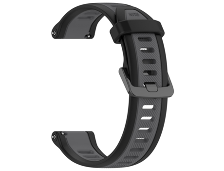Correa de reloj de silicona de 18 mm para Garmin Forerunner 165/Venu 3S/Huawei Watch GT4 41 mm Negro+Gris