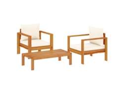 Maison Exclusive - Set De Sofás De Jardín Con Cojines 3 Pzas Madera Maciza Acacia