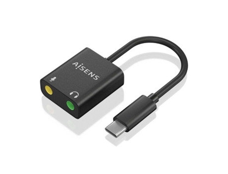 Tarjeta de Sonido AISENS A109-0767/ Usb-C Macho 2Xjack 3.5 Hembra